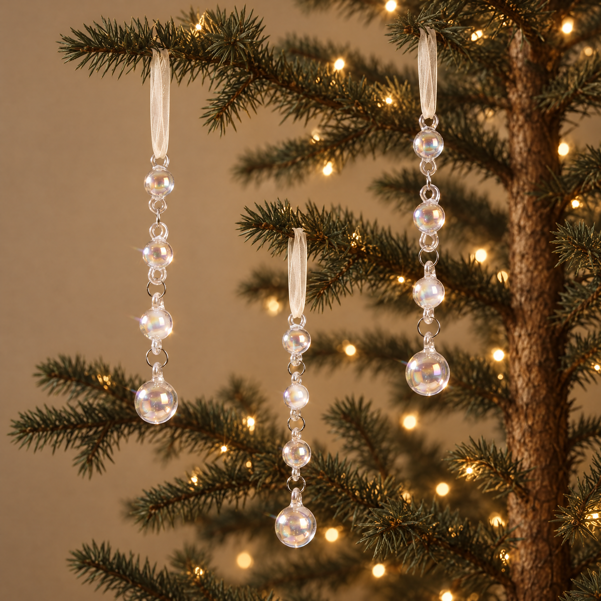 Sia Home Suspension Noël perles irisées transparent 14 cm