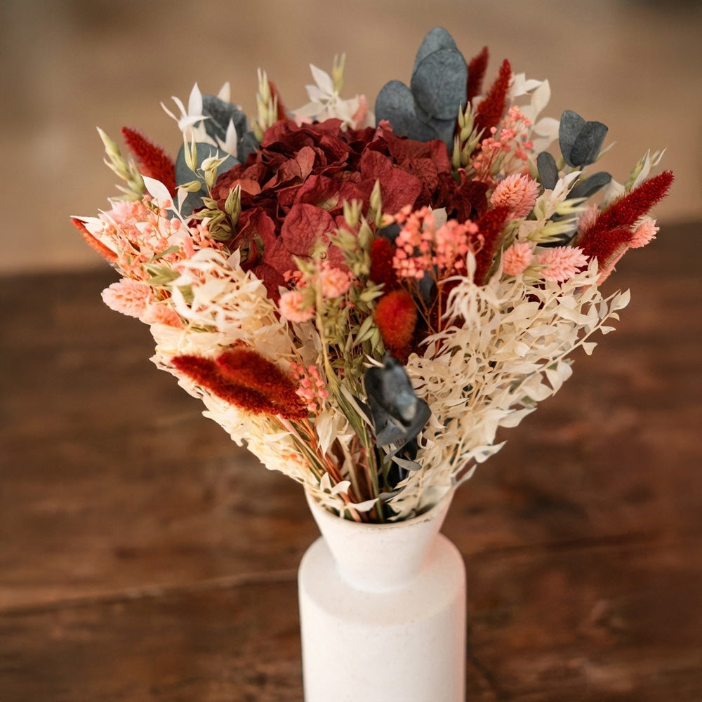 Flowrette Baudelaire bouquet mixte fleurs séchées M-L prune