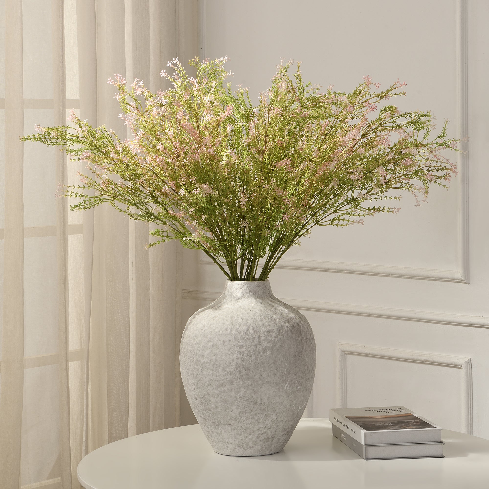 Sia Home Feuillages artificiels 92 cm tige fleurie blanc