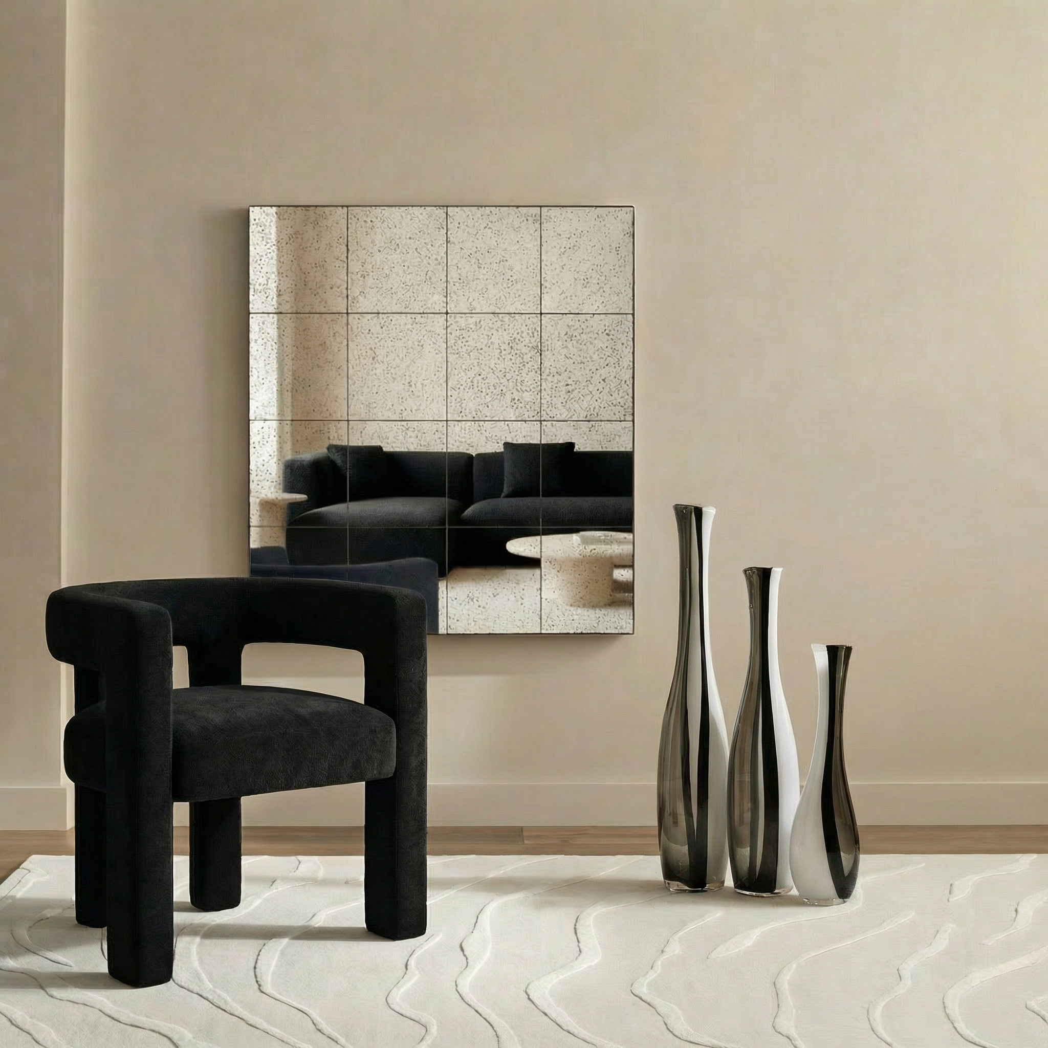 Sia Home Vases Alaska Vase Blanc 44 cm Verre soufflé