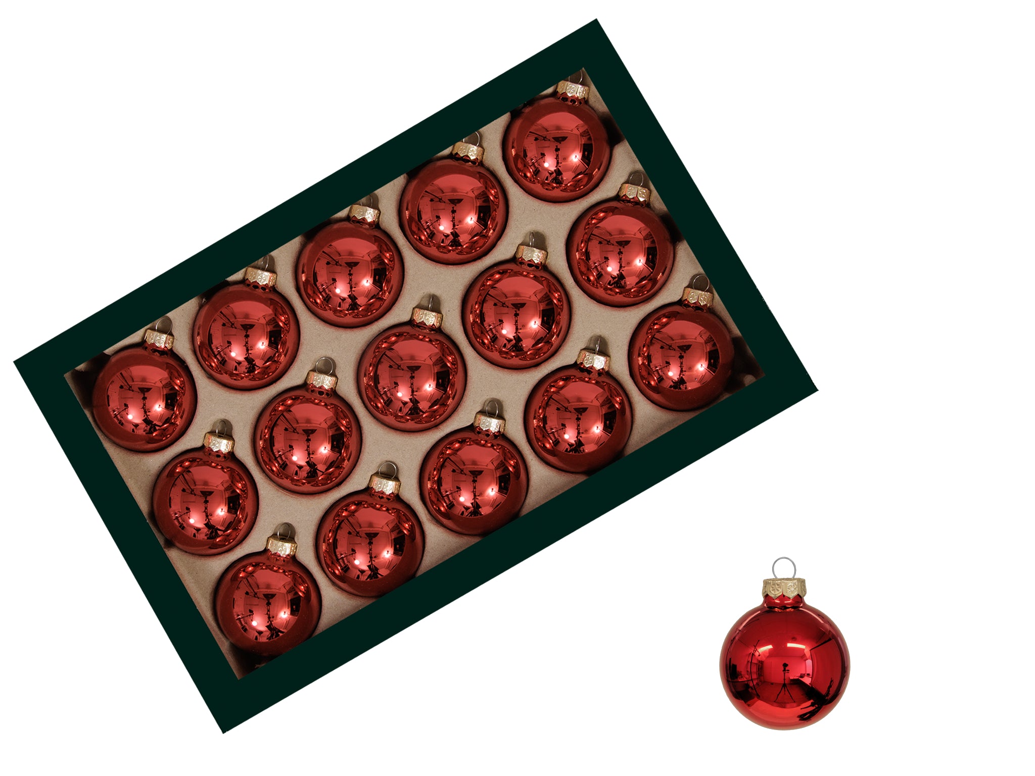 Feuillazur Rungis Contenants boules de Noël rouge 10 cm boîte 4