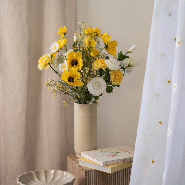 Flowrette Marine bouquet fleurs artificielles blanc et jaune