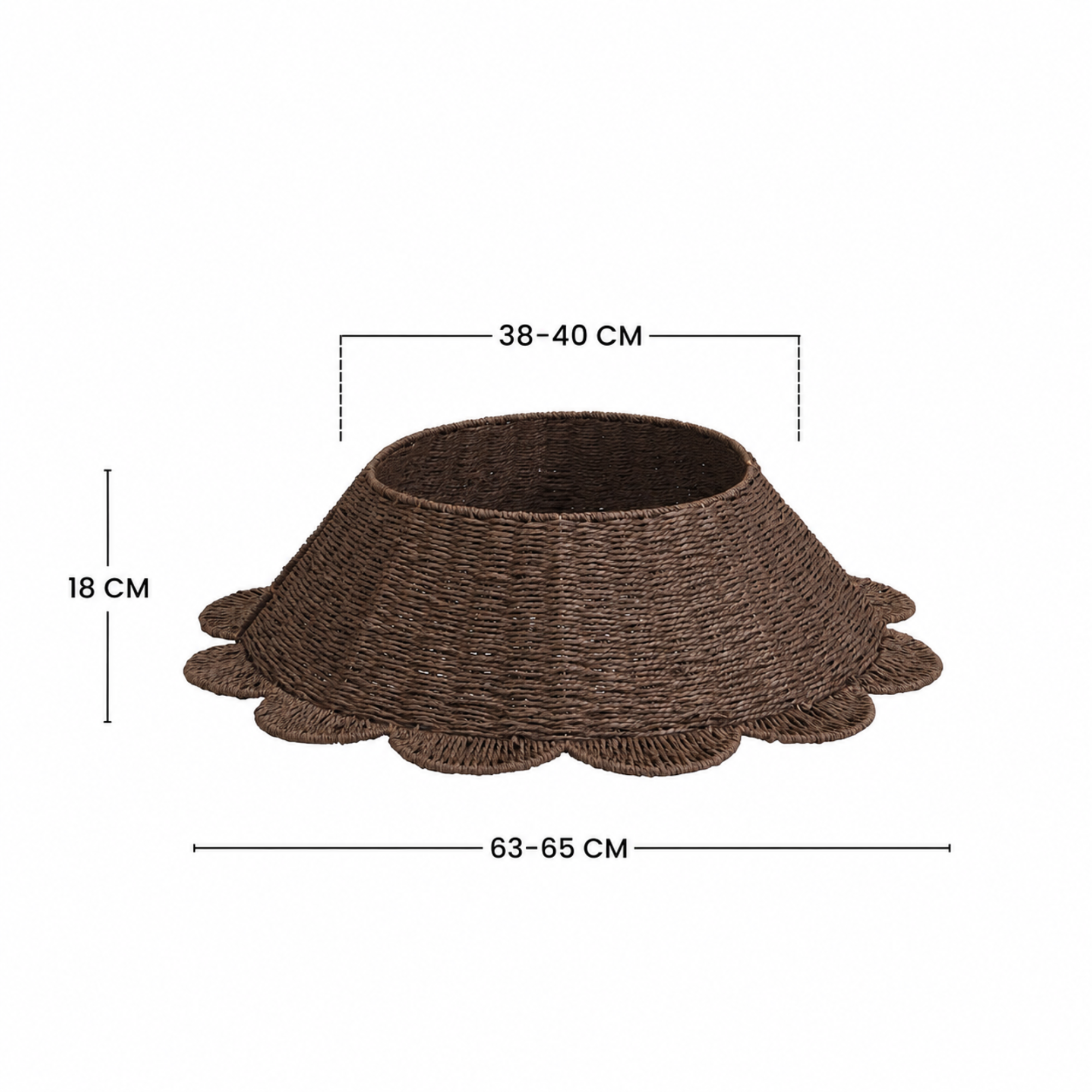 Sia Home Cache-pied sapin marron 65 cm corde papier