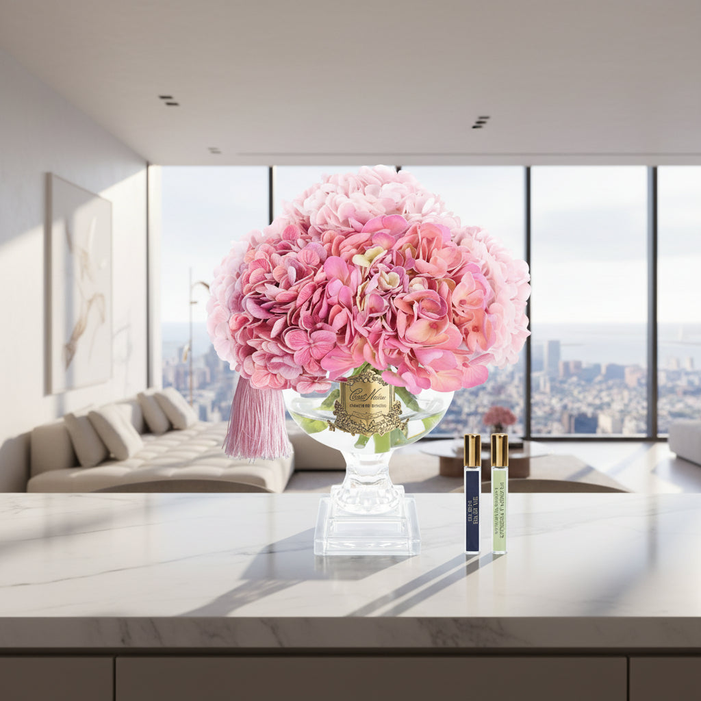 Côte Noire Hydrangeas PHB02M bouquet hortensia rose medium parfumé