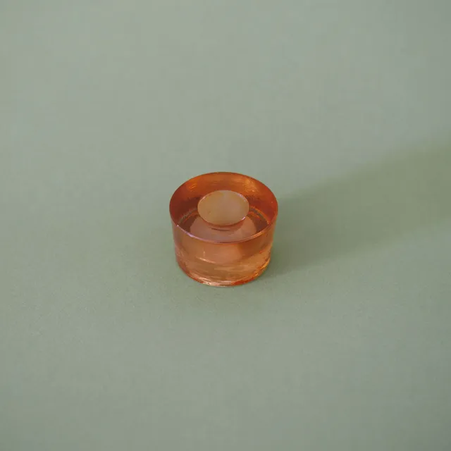 Flowrette Bougies Shanti petit bougeoir verre pêche
