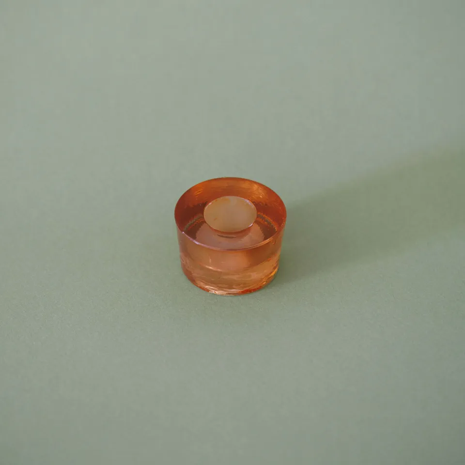 Flowrette Bougies Shanti petit bougeoir verre pêche