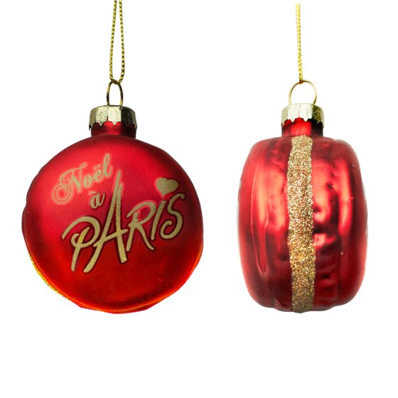 Feuillazur Rungis Macaron Boule de Noël Rose Ornement