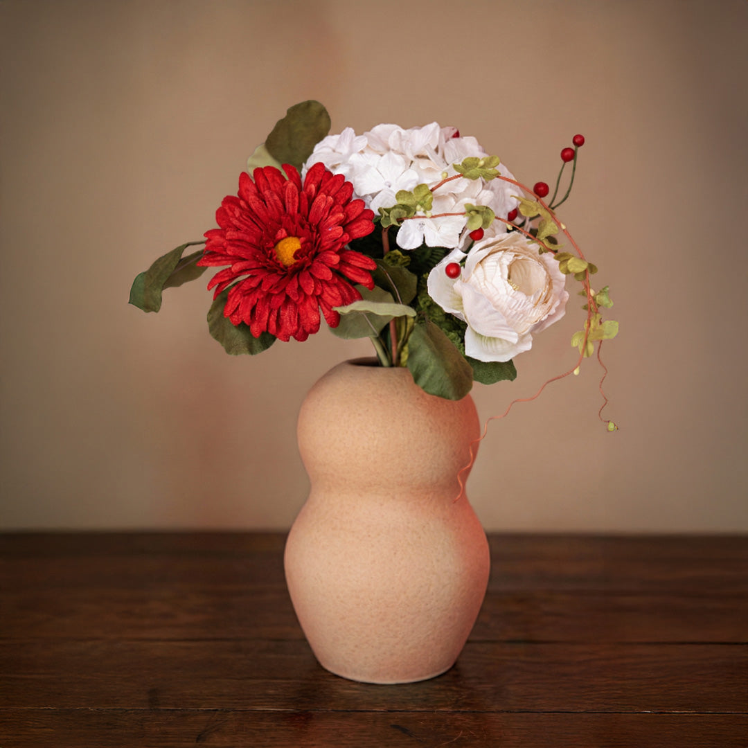 Flowrette Piaf bouquet fleurs en papier rouge blanc Saint-Valentin