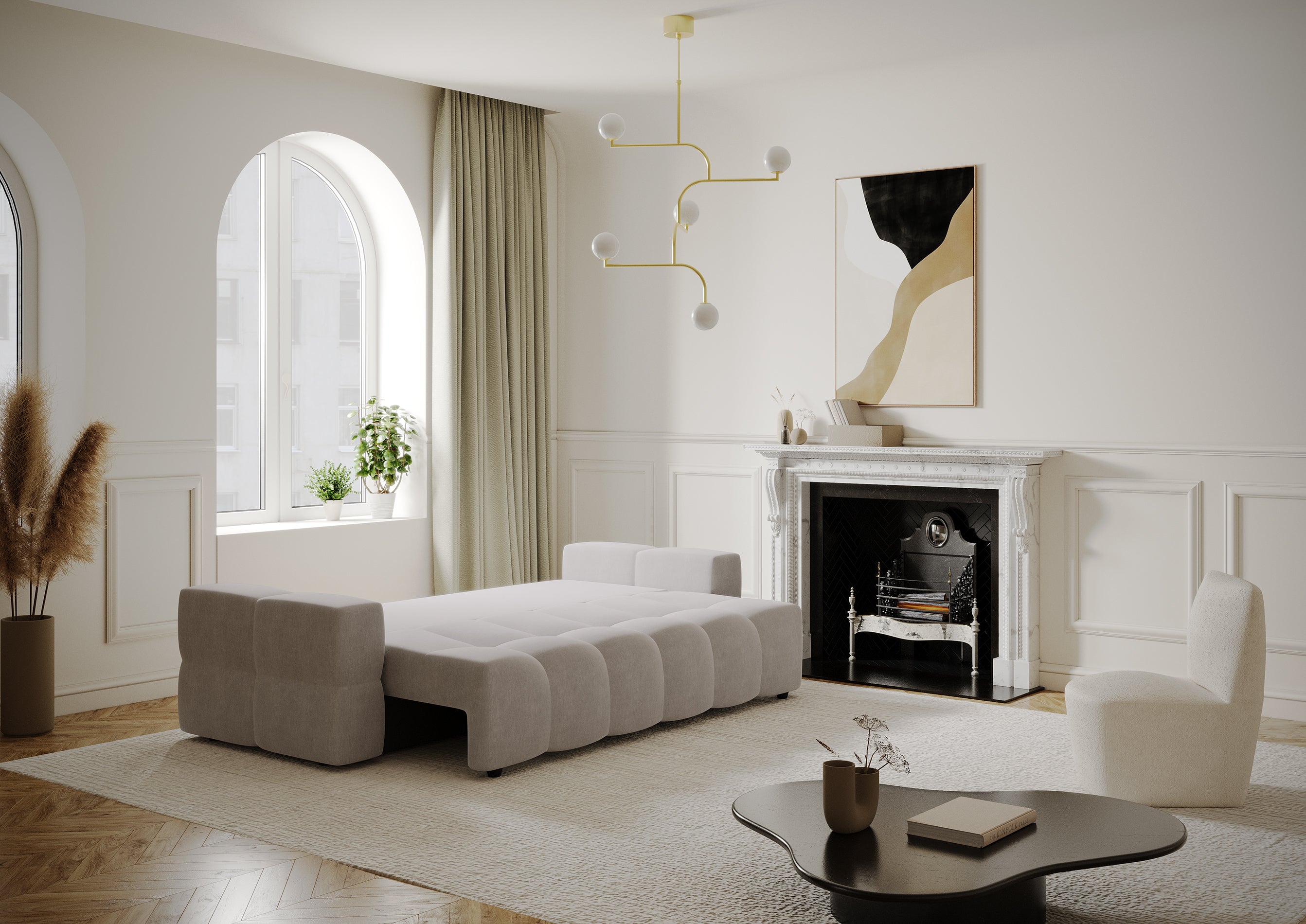 Sia Home Gabriel canapé convertible bleu coffre