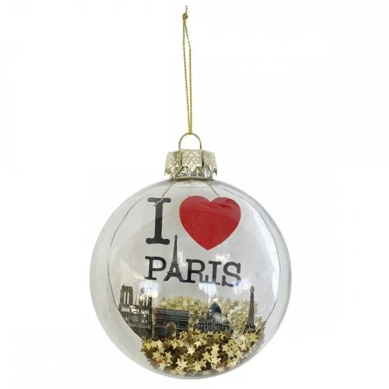 Feuillazur Boule Noël Love Paris ornement sapin