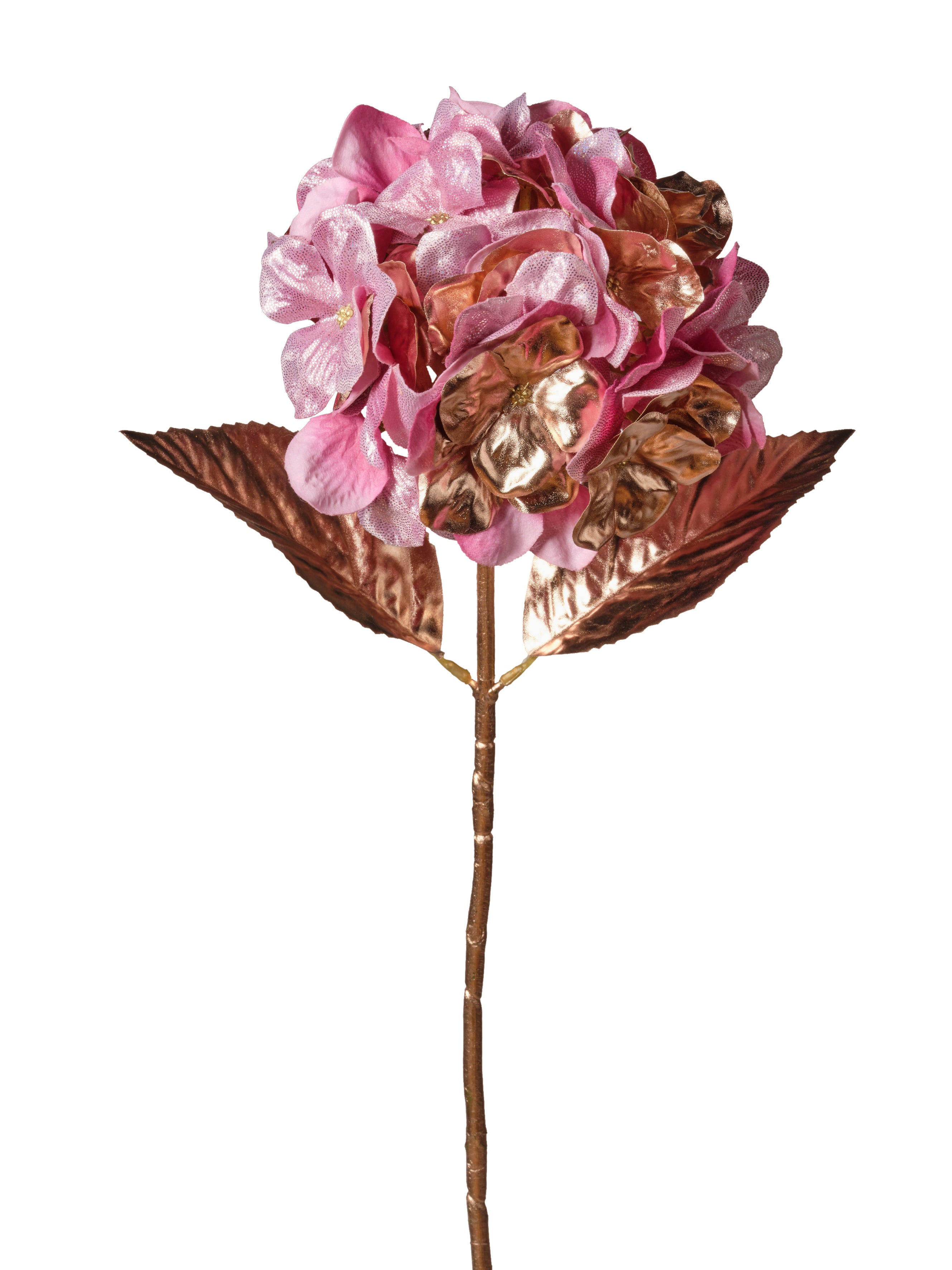 Feuillazur Rungis Hortensia métallique sur tige rouge 64 cm