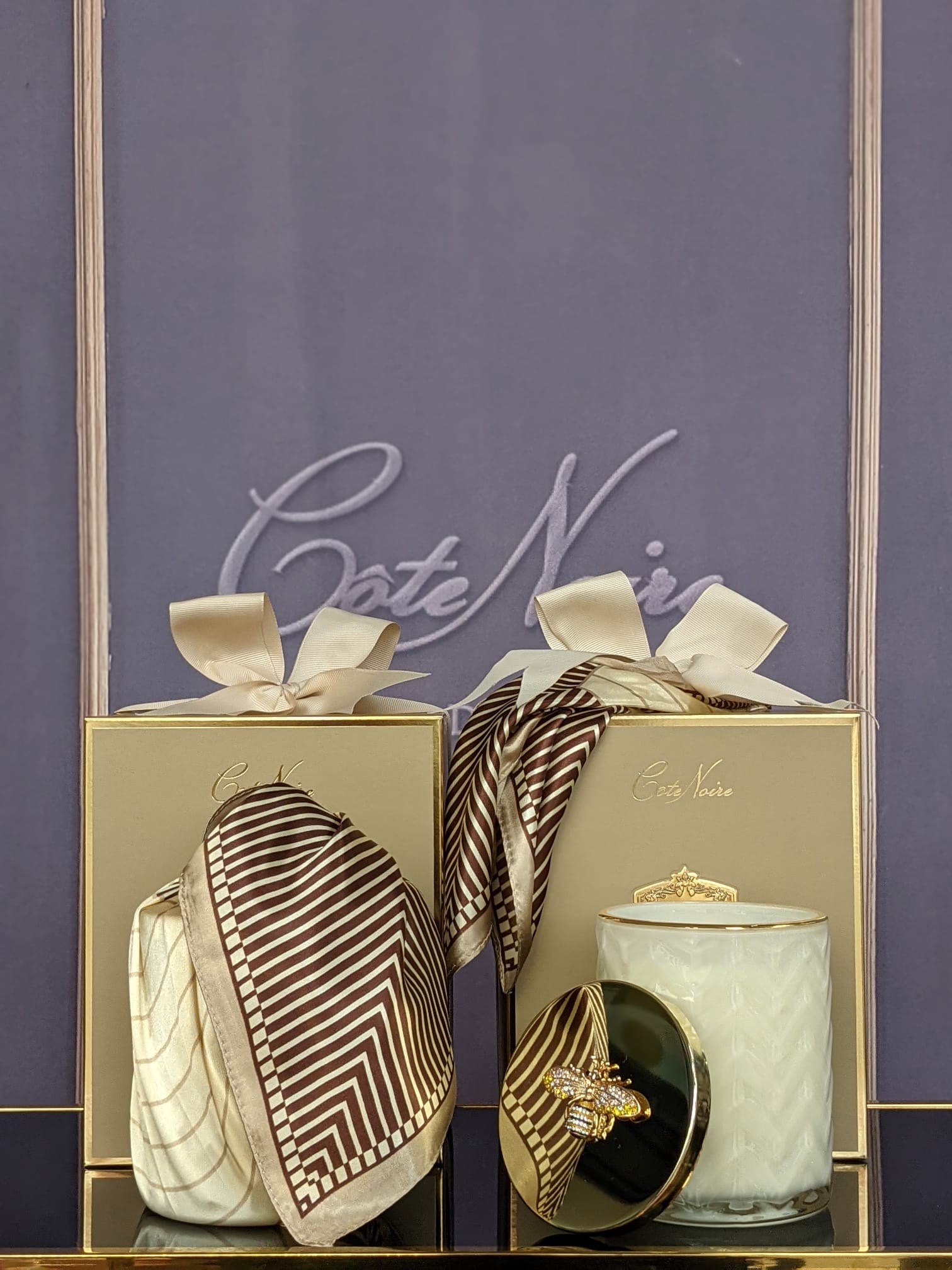 Côte Noire Herringbone Bougie Vanille Blanche Crème 600 g