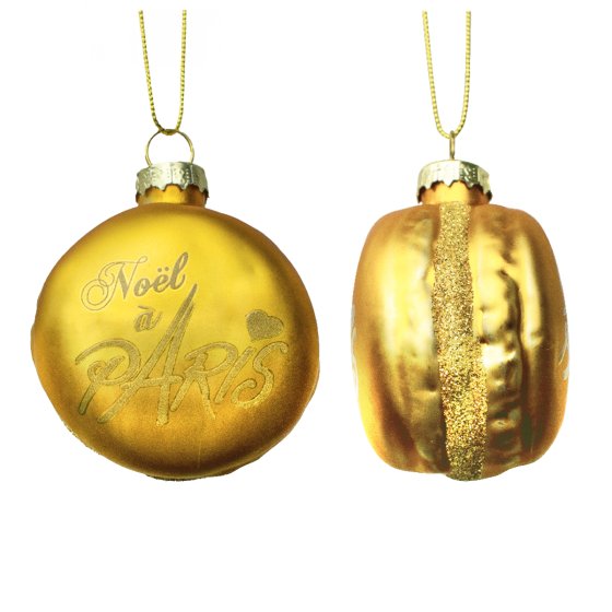Feuillazur Rungis Macaron Boule de Noël Rose Ornement