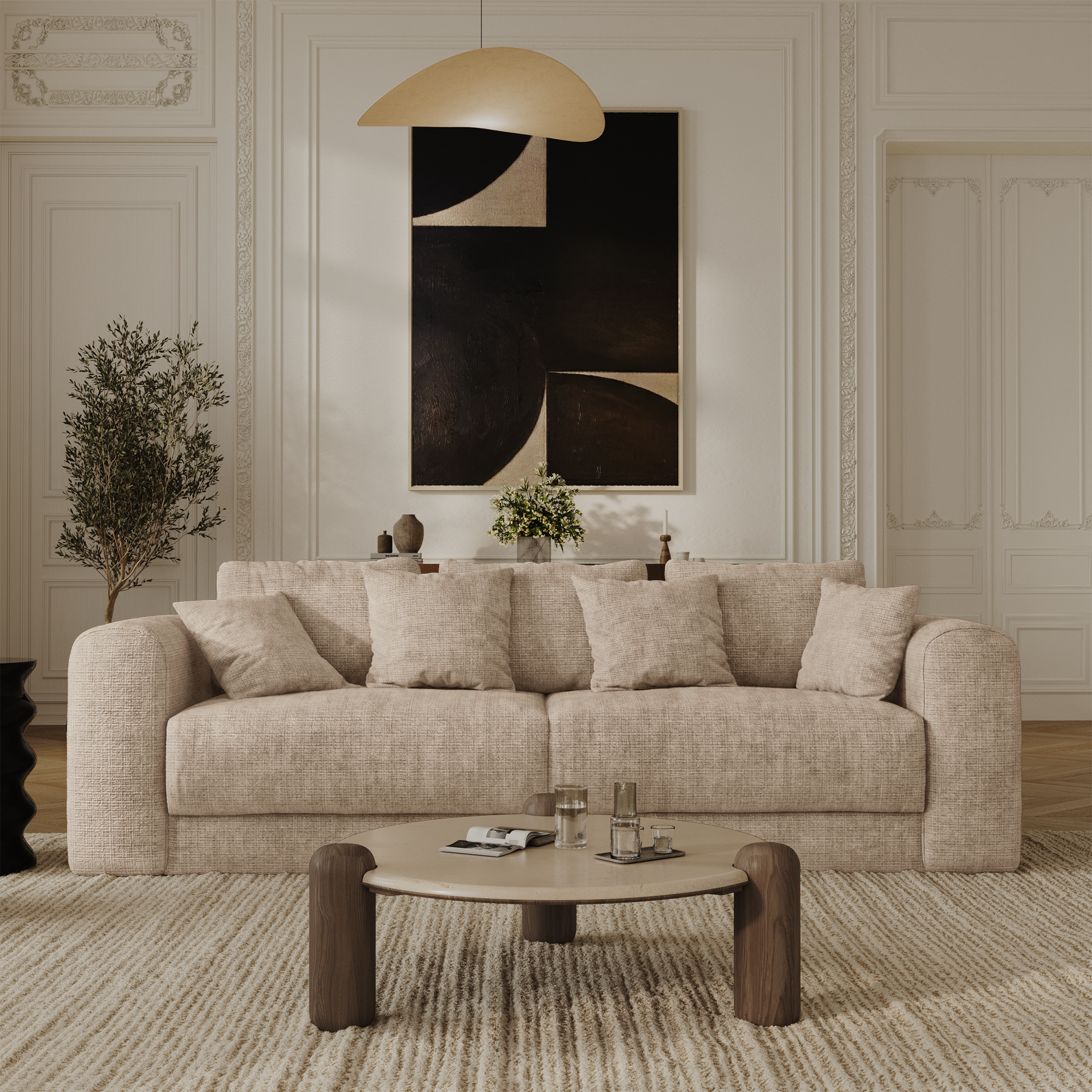 Sia Home Rio canapé convertible beige coffre 3-4 places