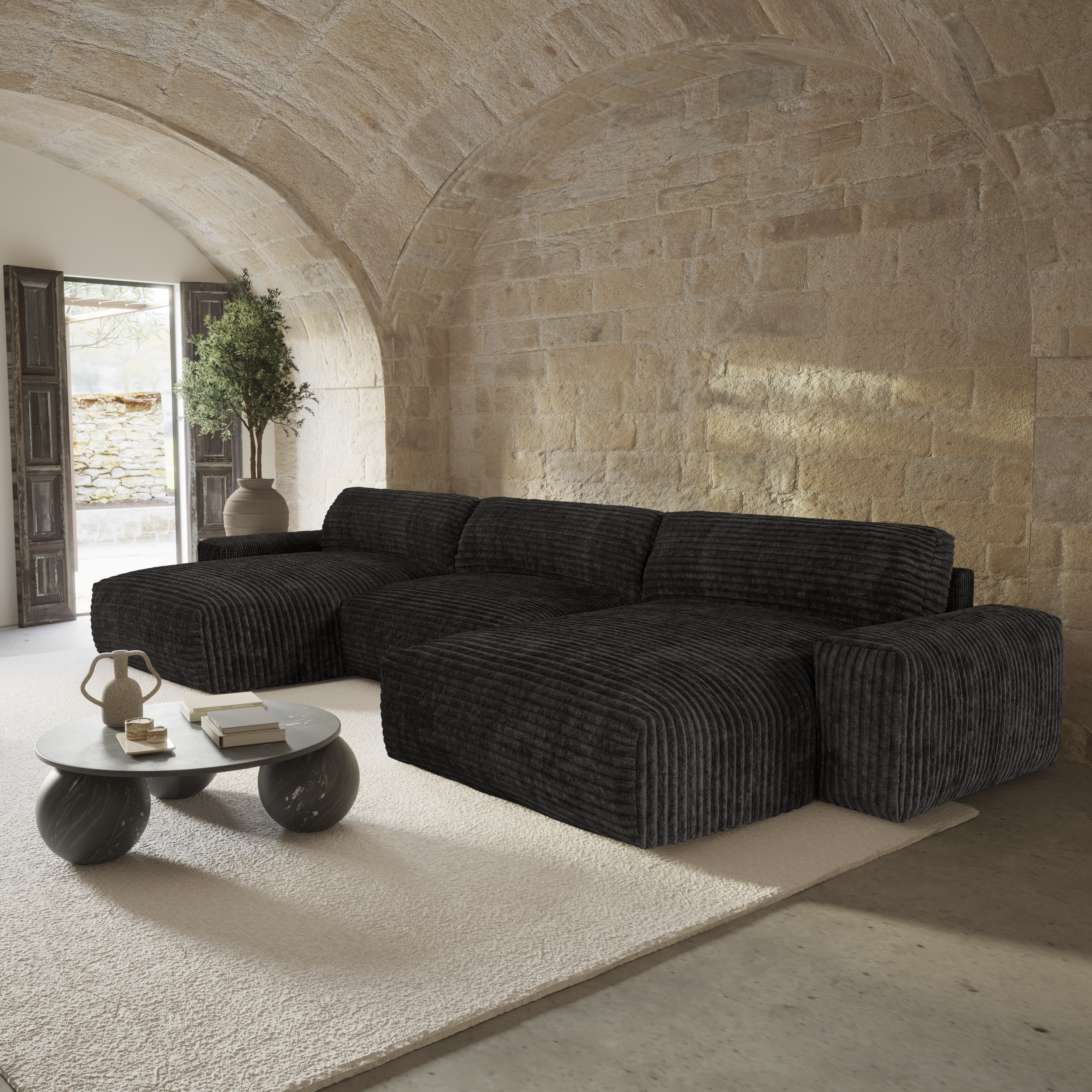 Sia Home Bliss canapé panoramique taupe
