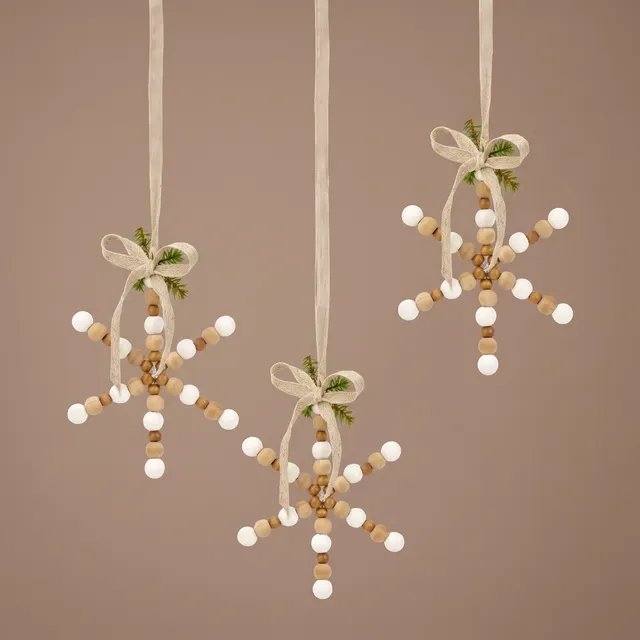 Sia Home Natura suspension de Noël flocon beige 15 cm