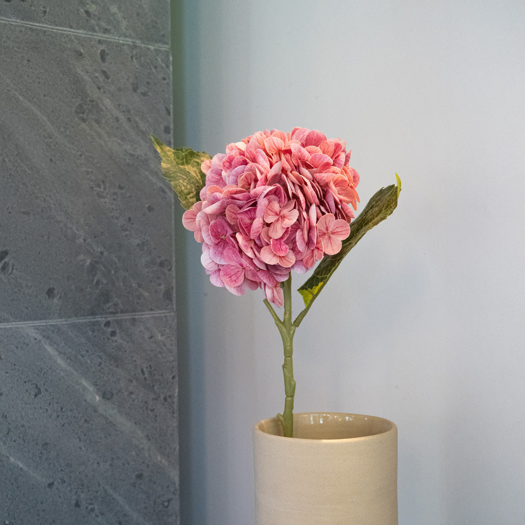 Flowrette Real Touch hortensia artificiel rose foncé tige x1