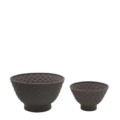 Sia Home Cache-Pots Retro cache-pot fer marron lot de 2