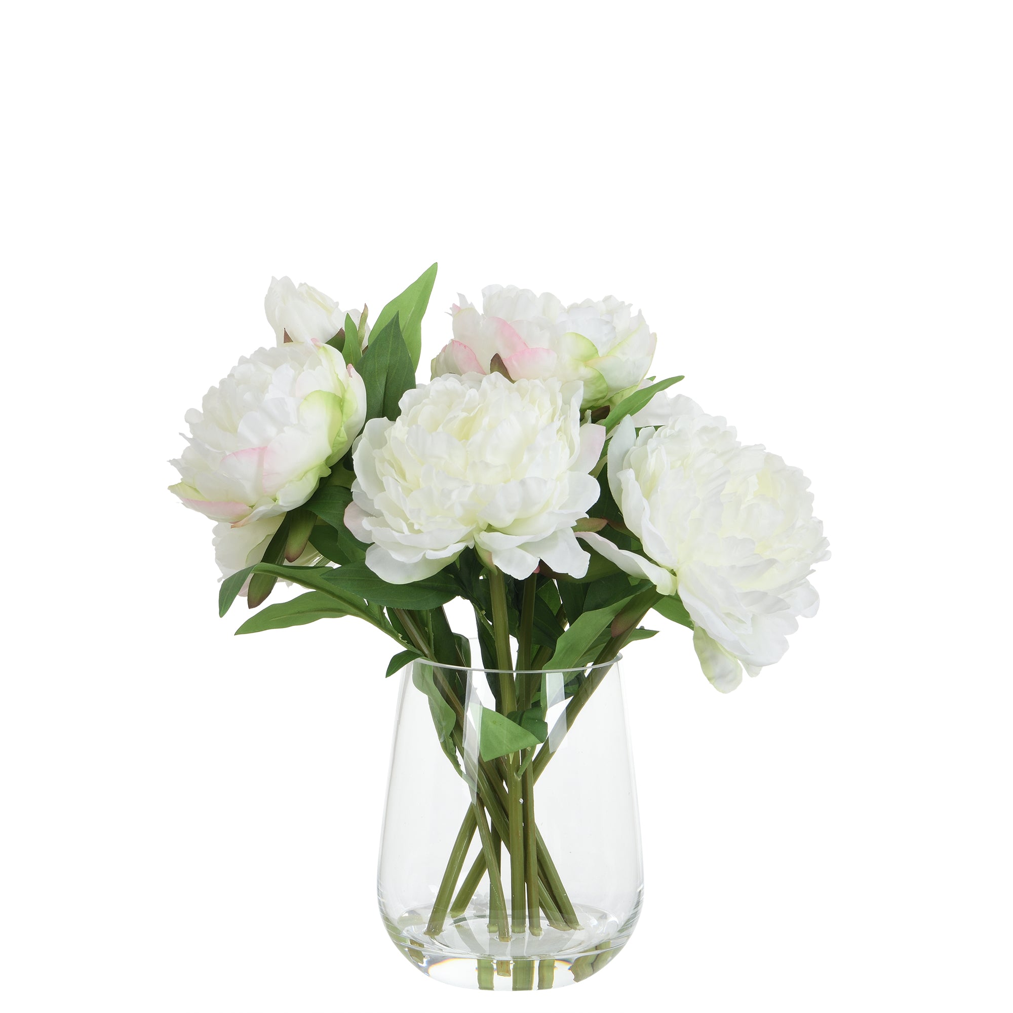 Sia Home pivoines composition artificielle blanche vase 40 cm