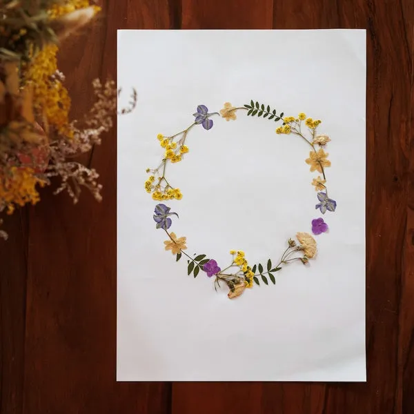 Flowrette Spring Round herbier A3 fleurs séchées pressées rond