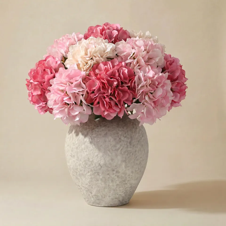 Sia Home Hortensia 63 cm bouquet artificiel rose