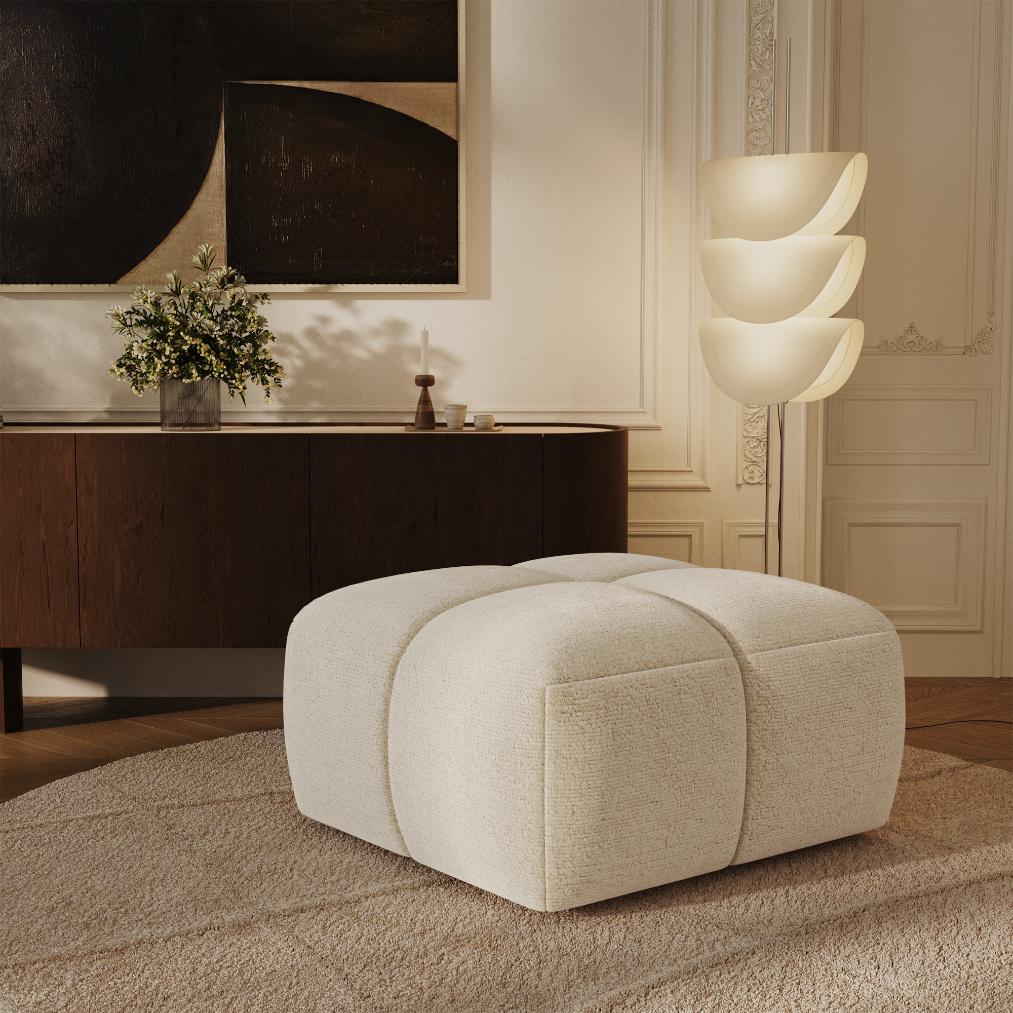 Sia Home Nubi pouf modulable crème