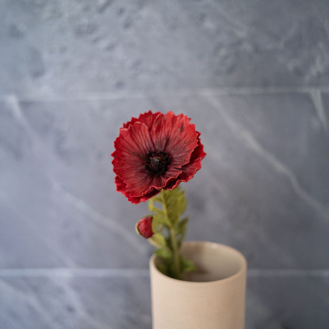 Flowrette coquelicot artificiel rouge tige x1 Real Touch