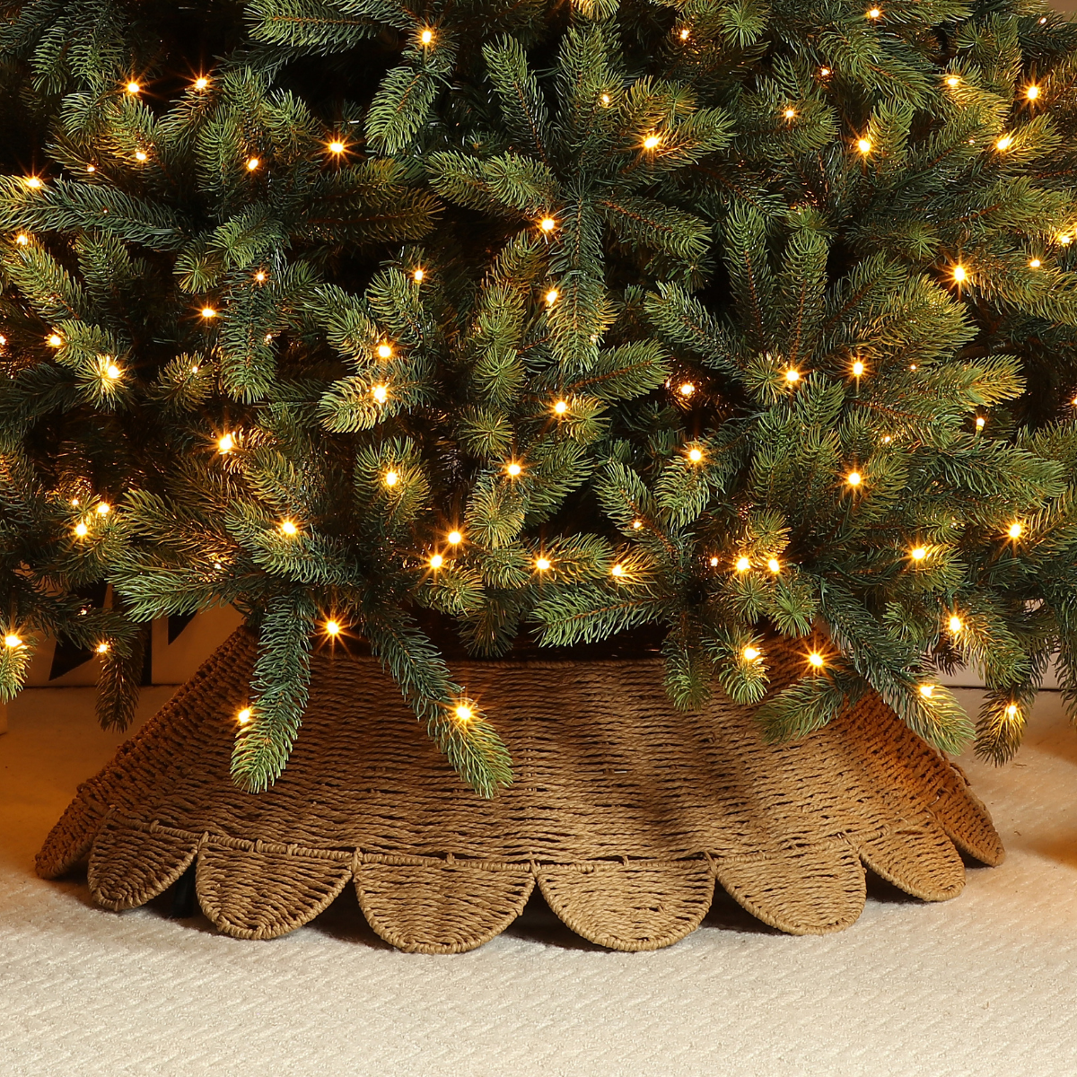Sia Sapins et couronnes cache-pied 84 cm jupe beige