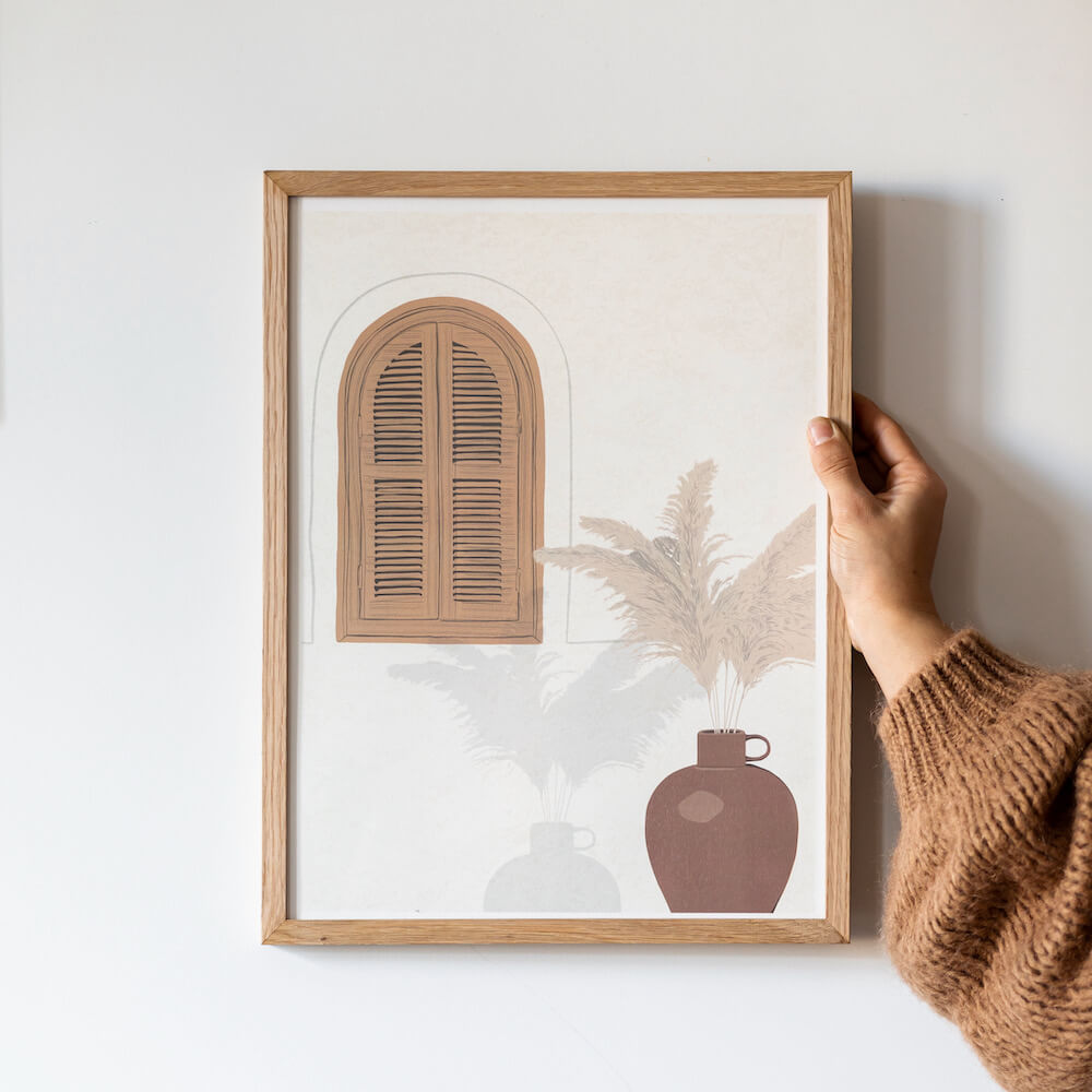 Flowrette Décoration Fenêtre vers le sud affiche pastel