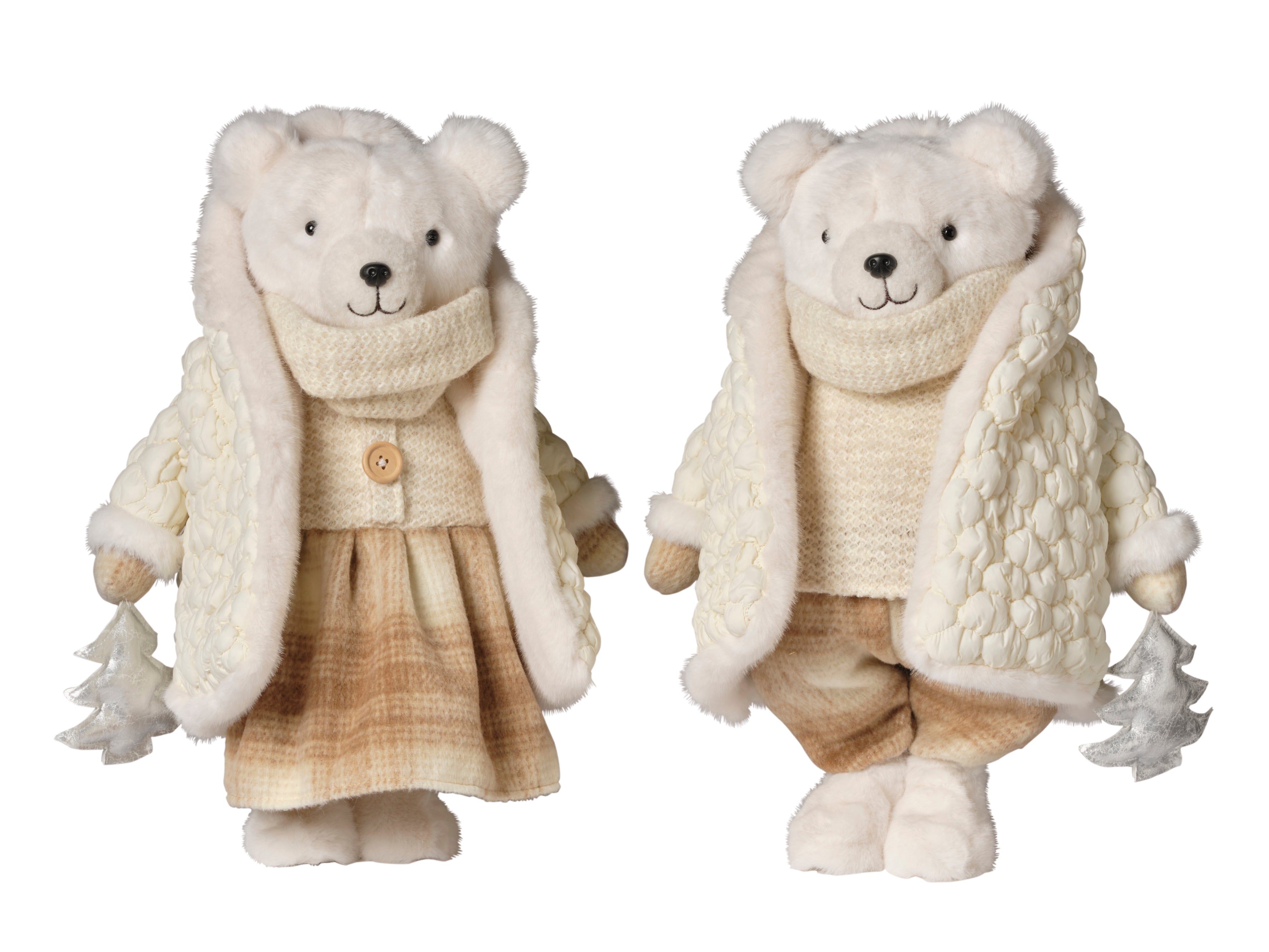 Feuillazur Rungis Contenants & Décoration ours peluche blanc habillé 44cm