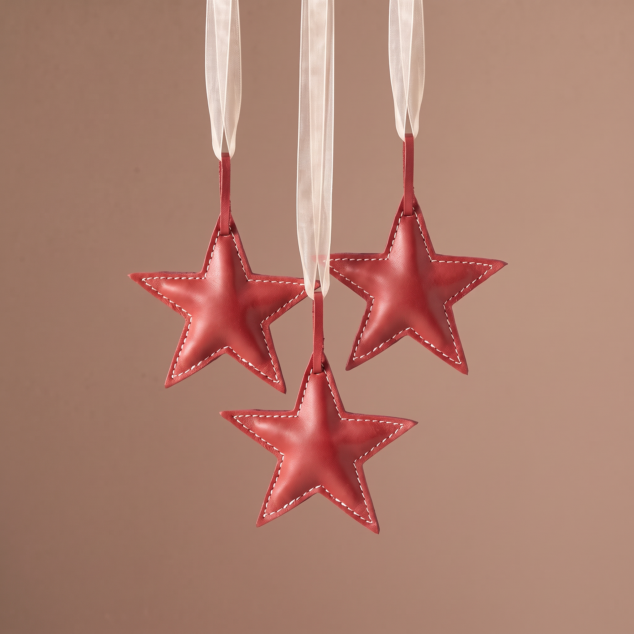 Sia Home Étoile suspension Noël cuir rouge 10 cm