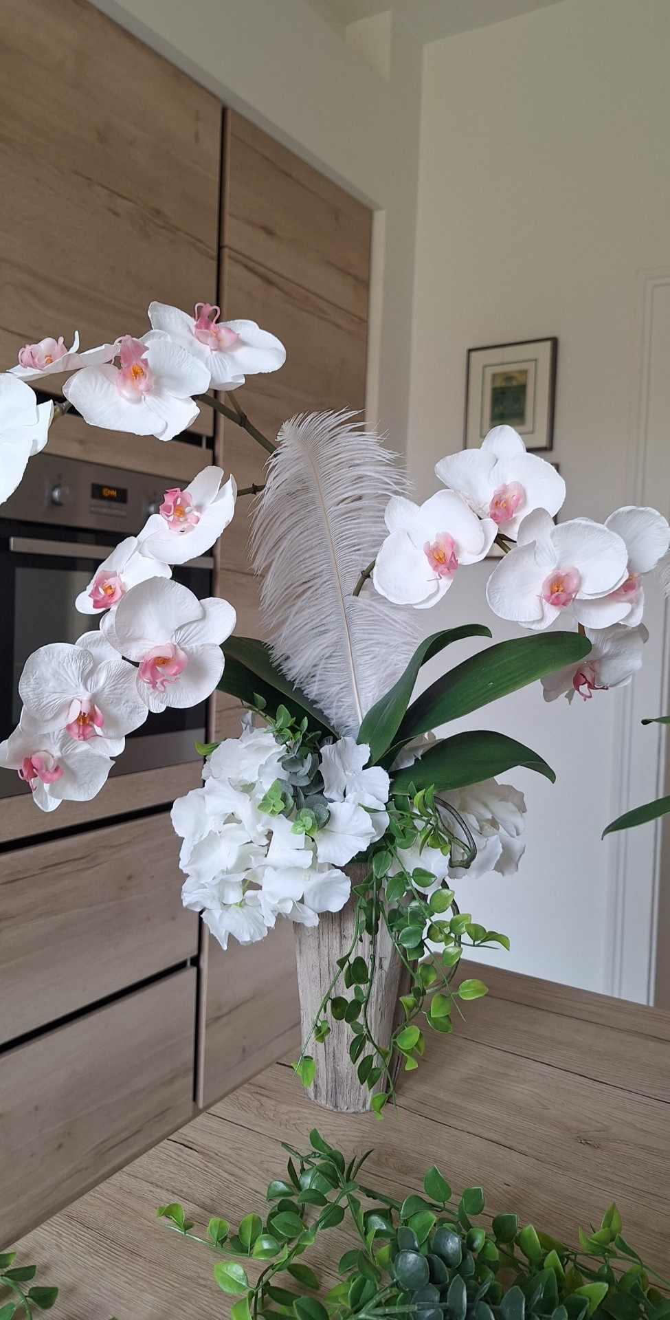 Sia Home Orchidée Phalaenopsis tige artificielle blanc 66 cm