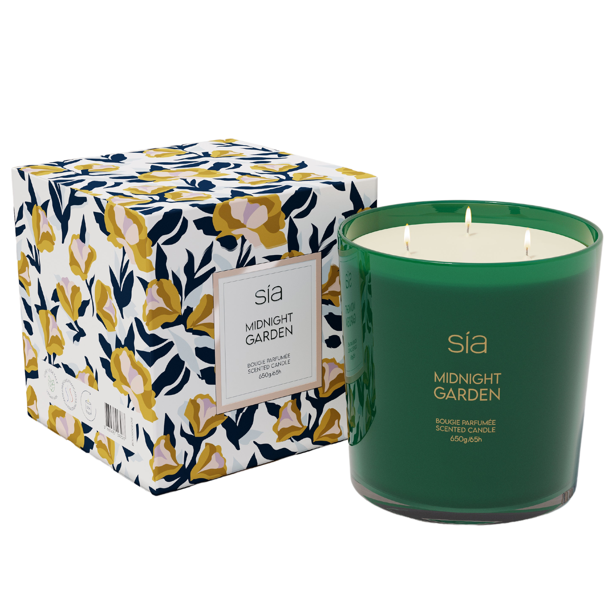Sia Home Bougies Midnight Garden M bougie verte jasmin