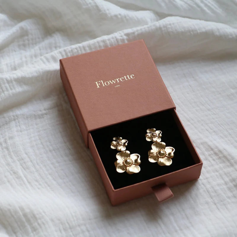 Flowrette Passion coffret bougie boucles d'oreilles rouge