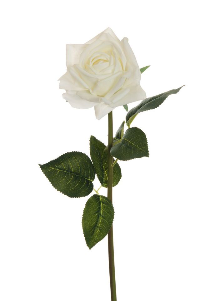 Feuillazur Rungis rose réaliste fleur artificielle rouge 52cm