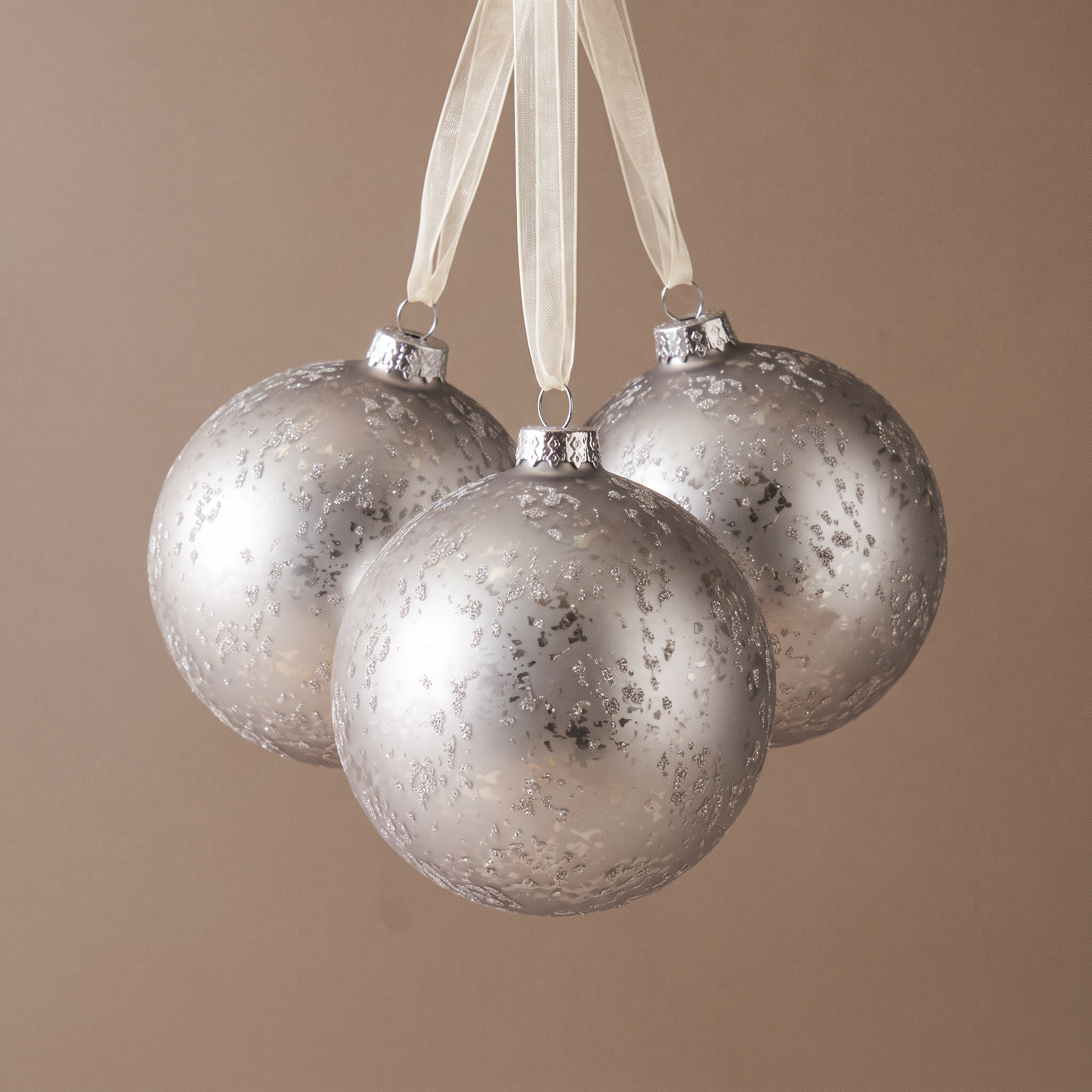 Sia Home boules de Noël gris mauve 10 cm set de 12