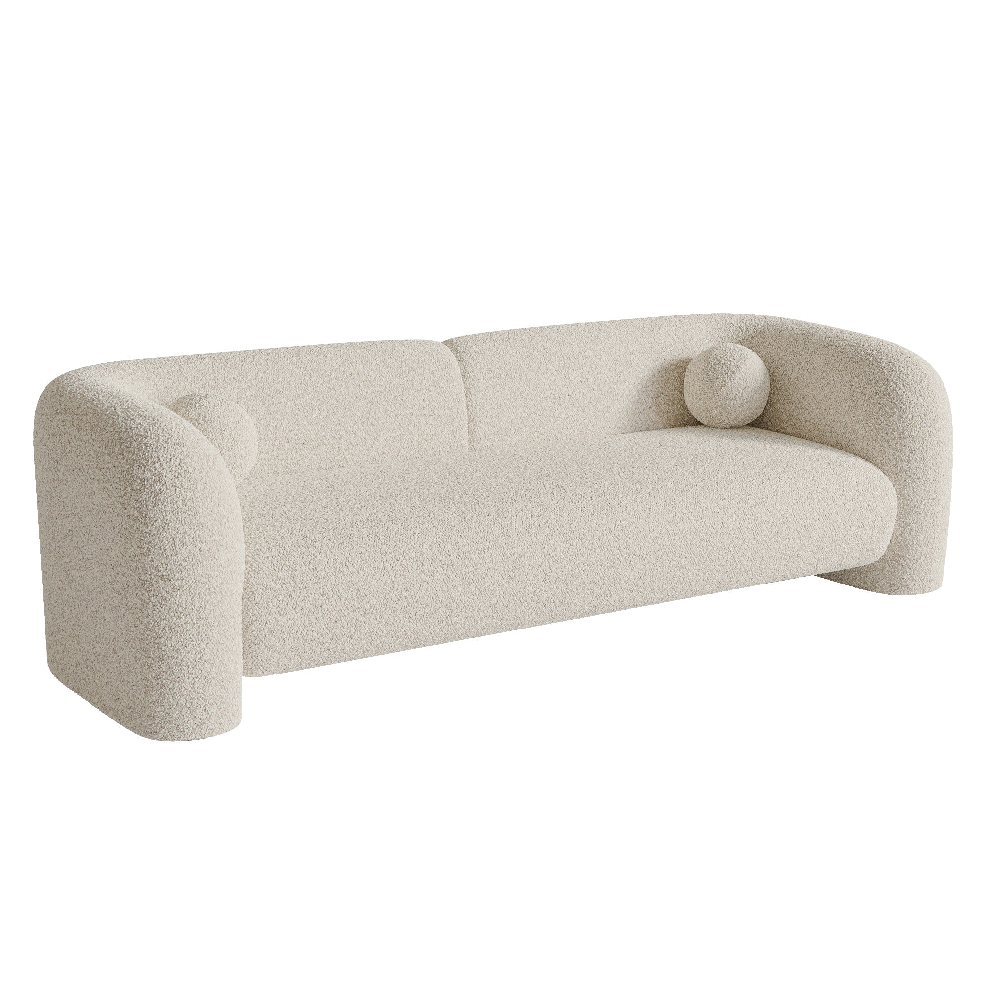Sia Nola Canapé droit crème coussins boules