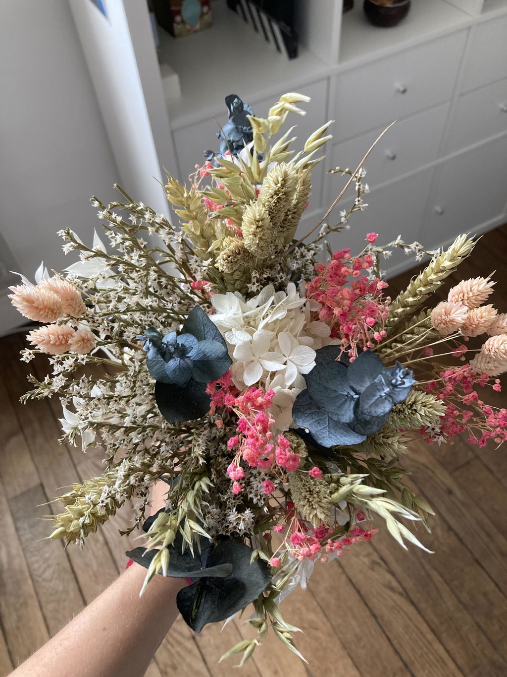 Flowrette Hector bouquet fleurs sechees stabilisees rose S