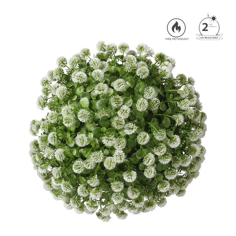 Feuillazur Rungis boule de fleurs blanche artificielle 38cm