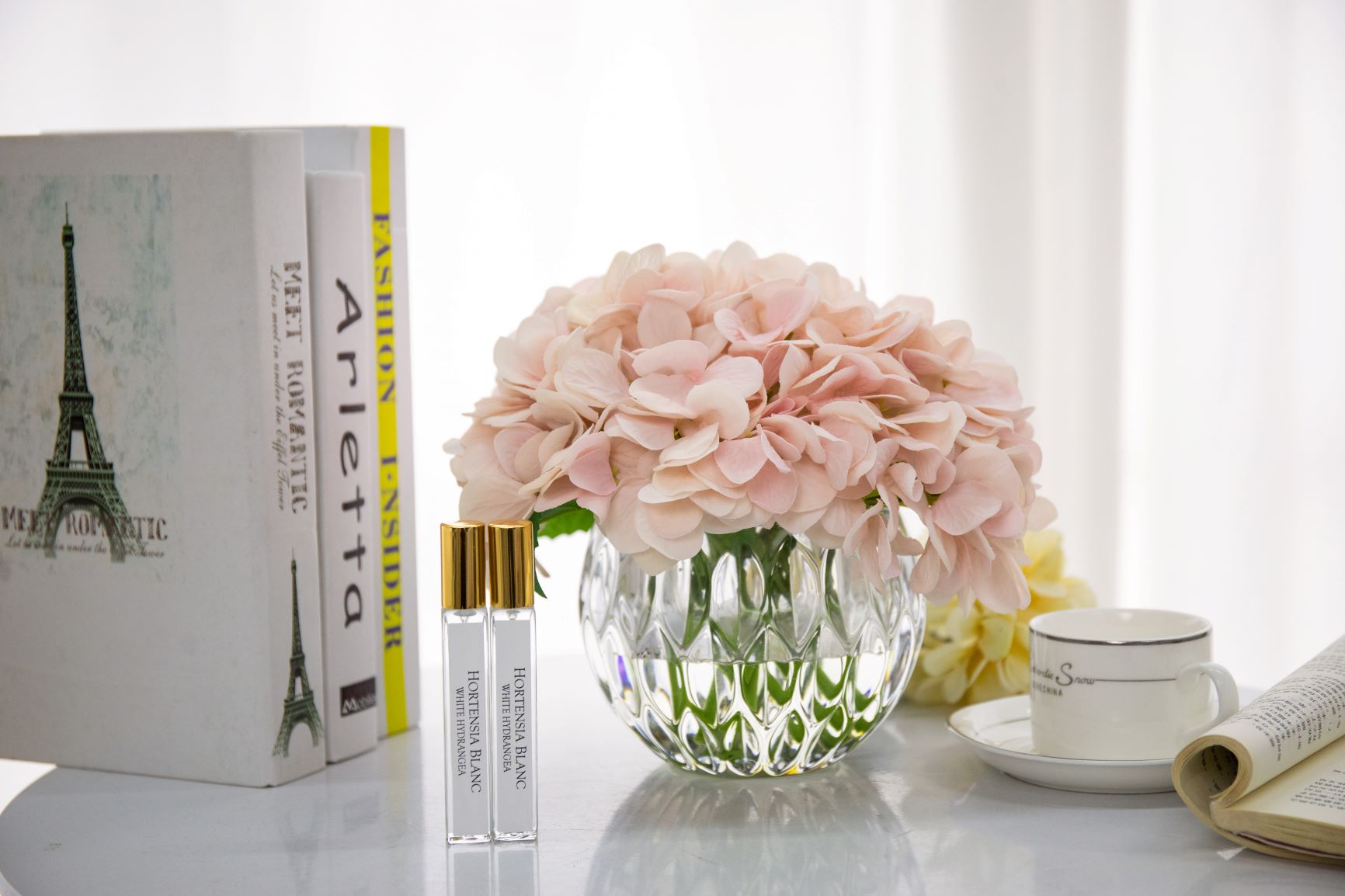 Côte Noire Hydrangeas LHY03 hortensia artificiel blush cristal