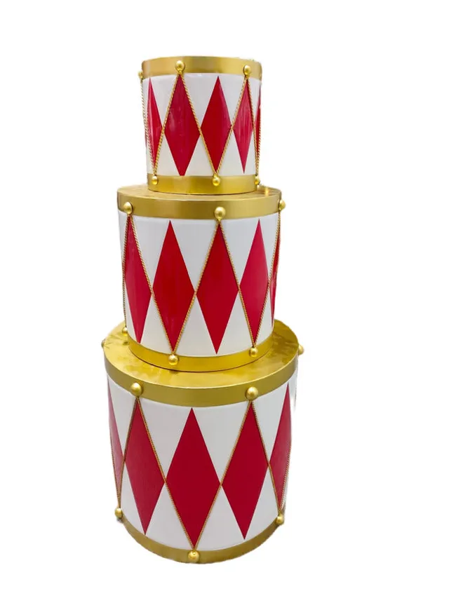 Feuillazur tambour rouge déco Noël 41 cm traditionnel