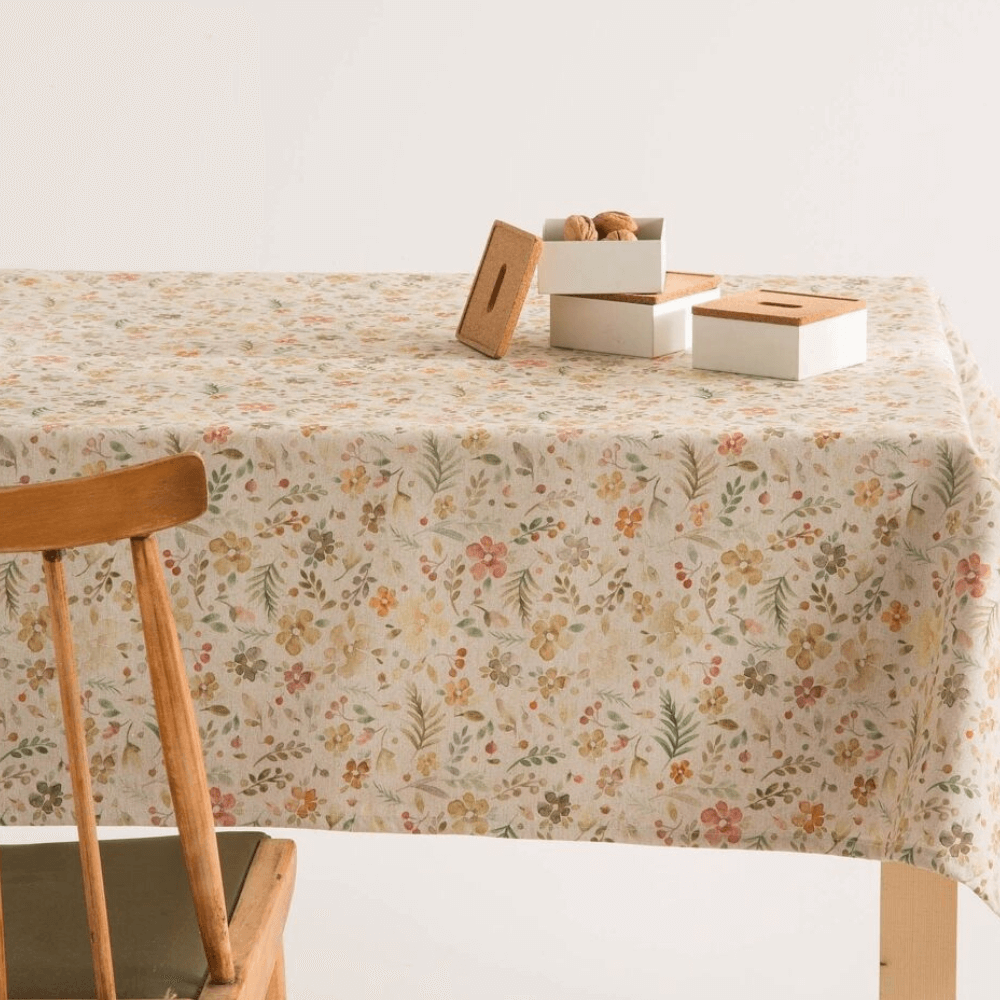Flowrette Paloma nappe fleurie coton 140x100 hydrofuge