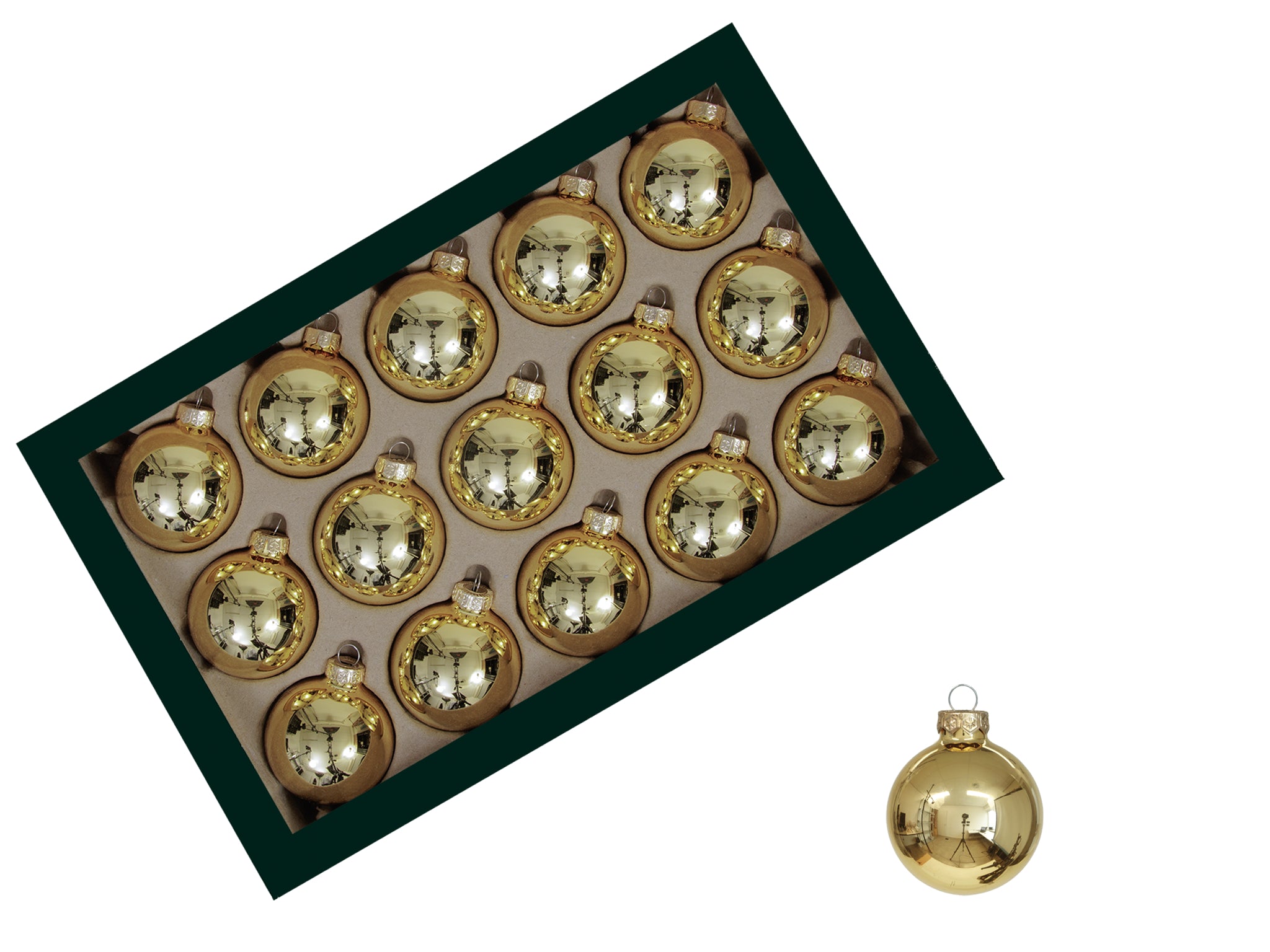 Feuillazur Rungis Boules Noël doré 10cm boîte 4 pièces