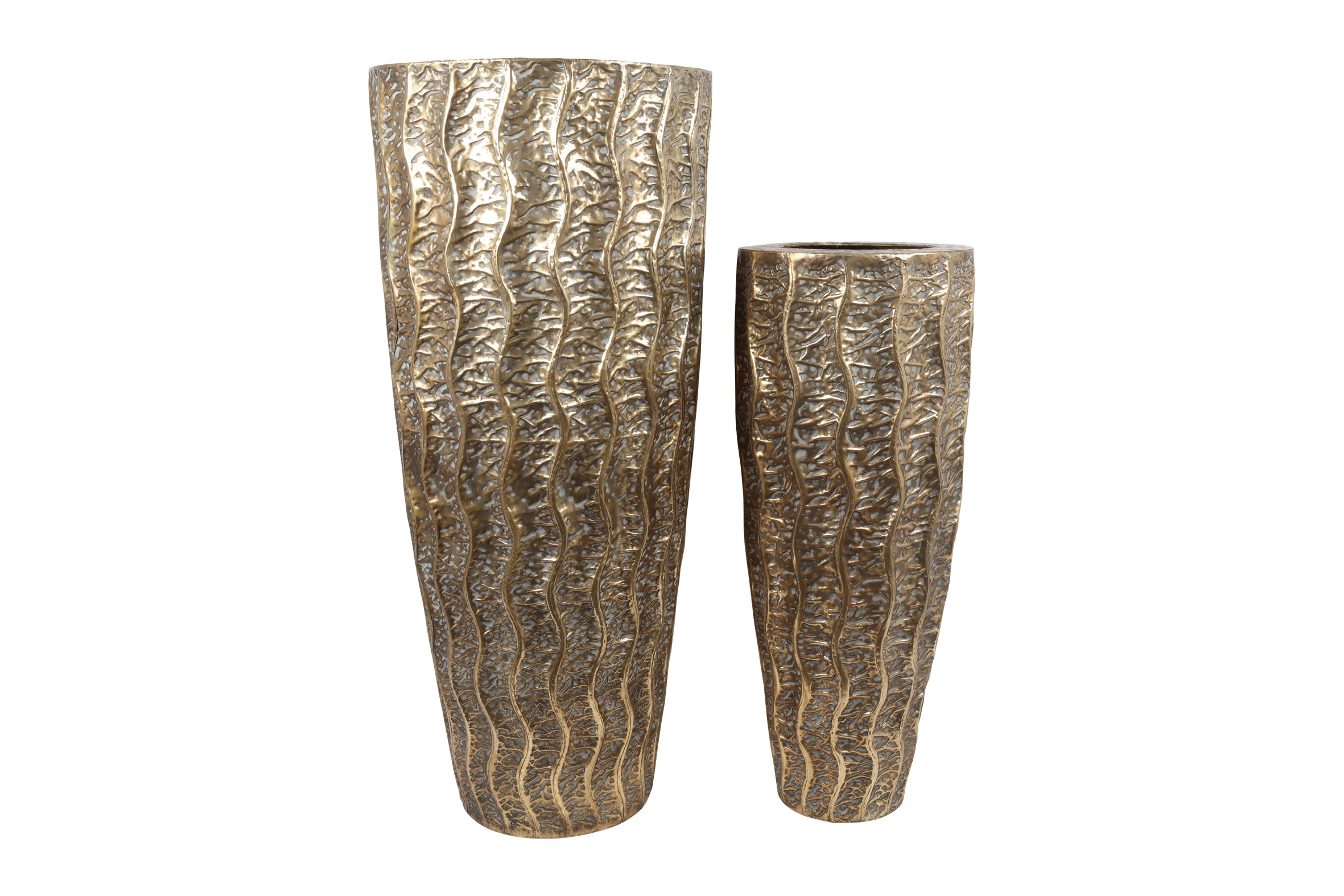 Feuillazur Rungis cache-pot doré 51x51x116cm