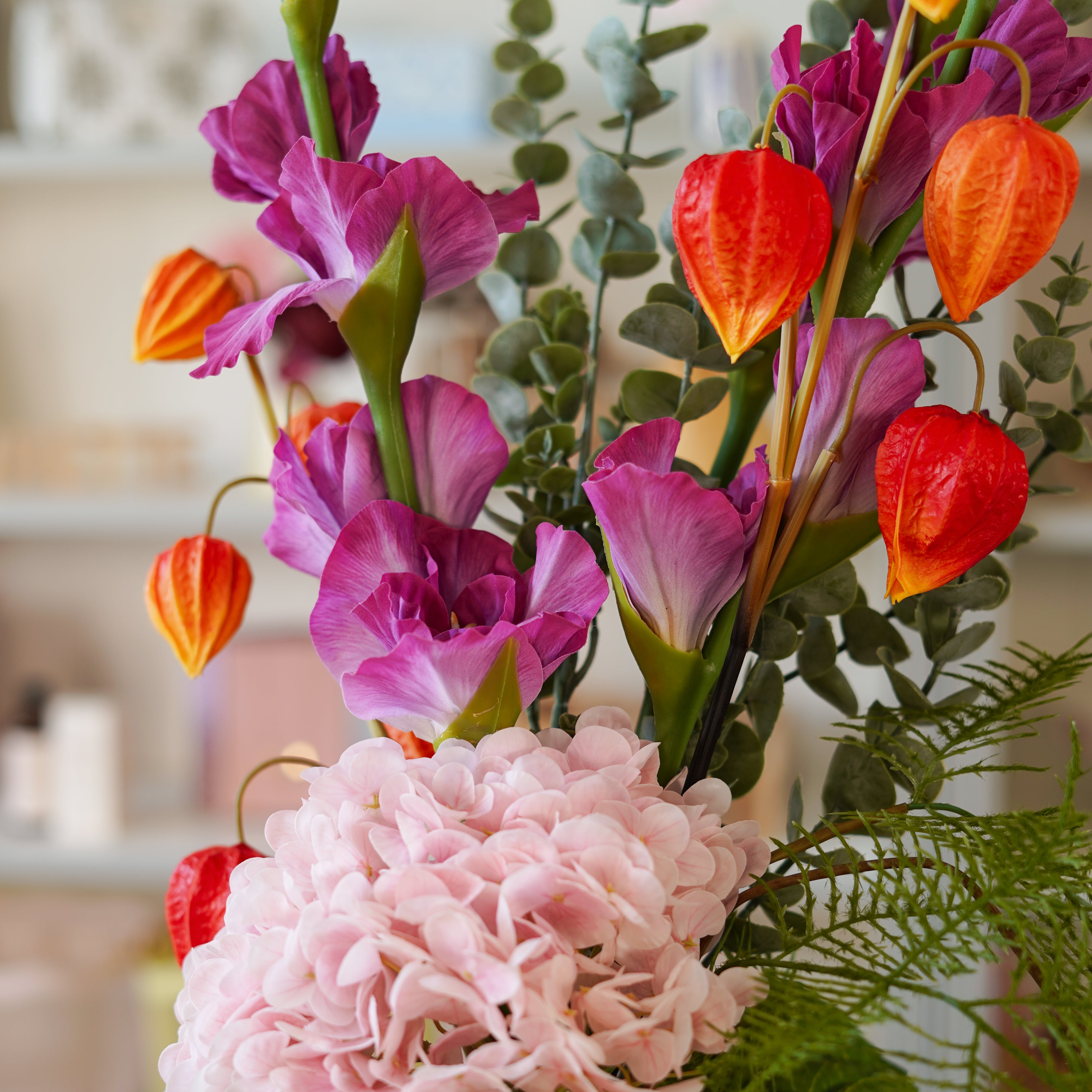 Flowrette Kandeece bouquet fleurs artificielles rose glaïeul