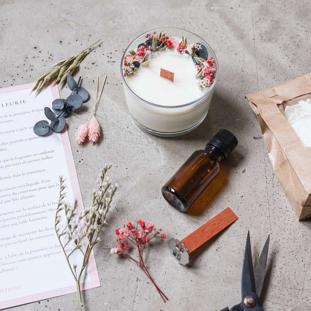 Flowrette Hector kit DIY bougie fleurie coton cire de soja