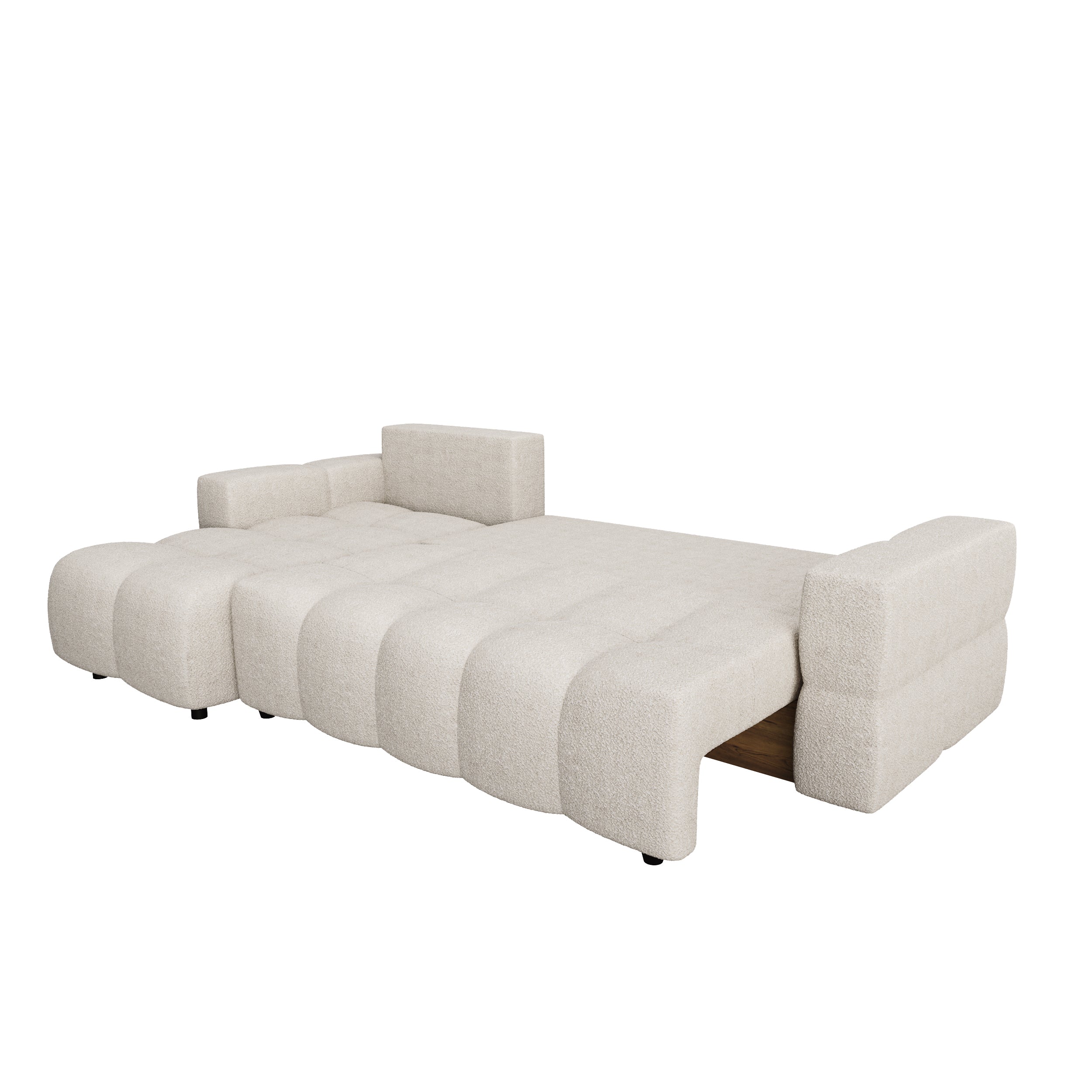 Sia Home Gabriel canapé angle gauche convertible crème tissu