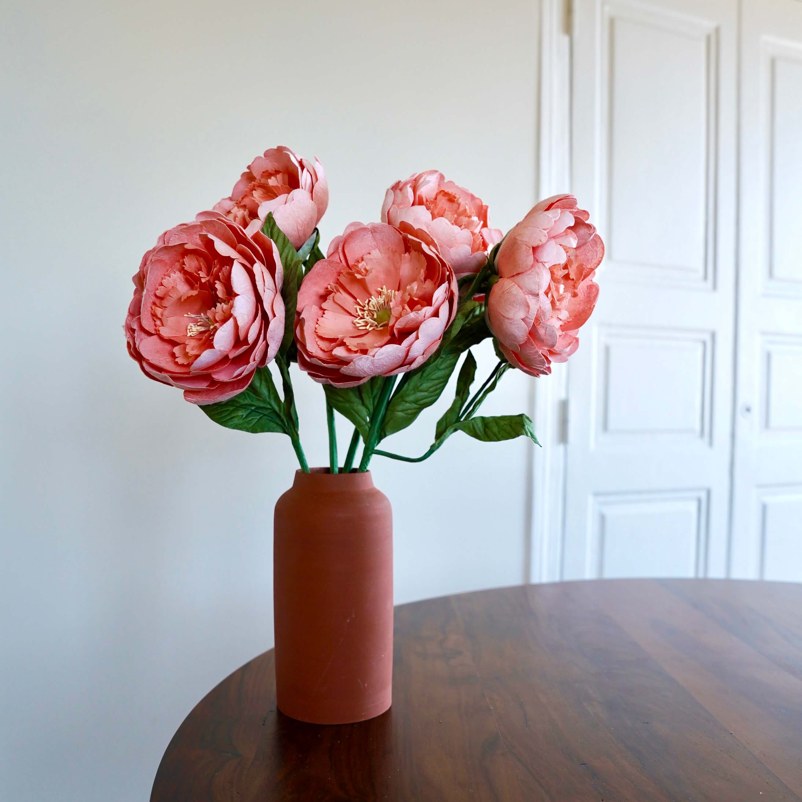 Flowrette Fleurs en papier grande pivoine pêche x1