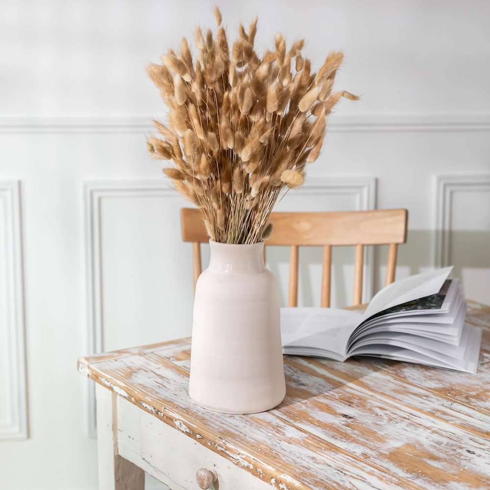 Flowrette Braga Vase artisanal taille M blanc brut