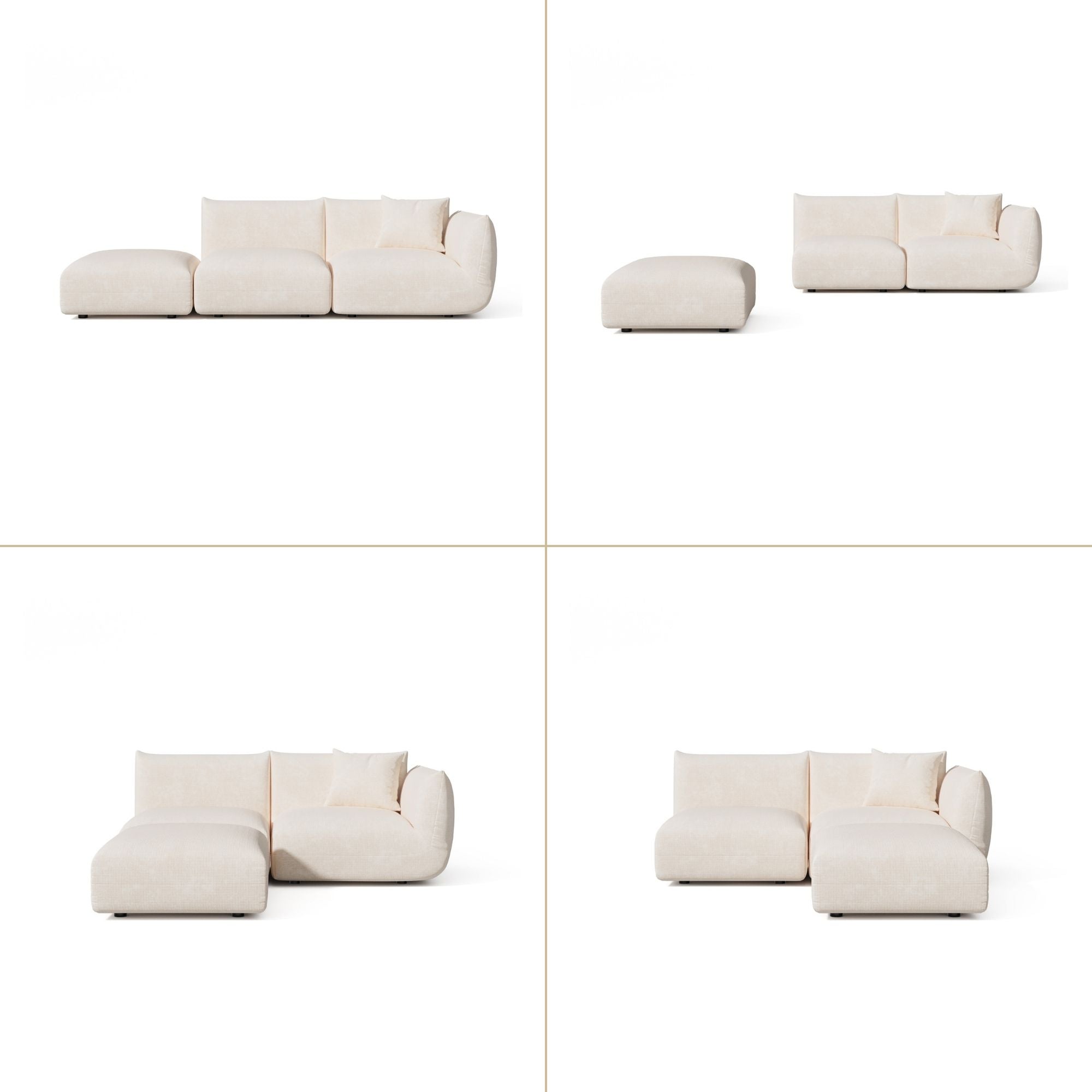 Sia Home Nooma canapé angle droit modulable 4-5 places